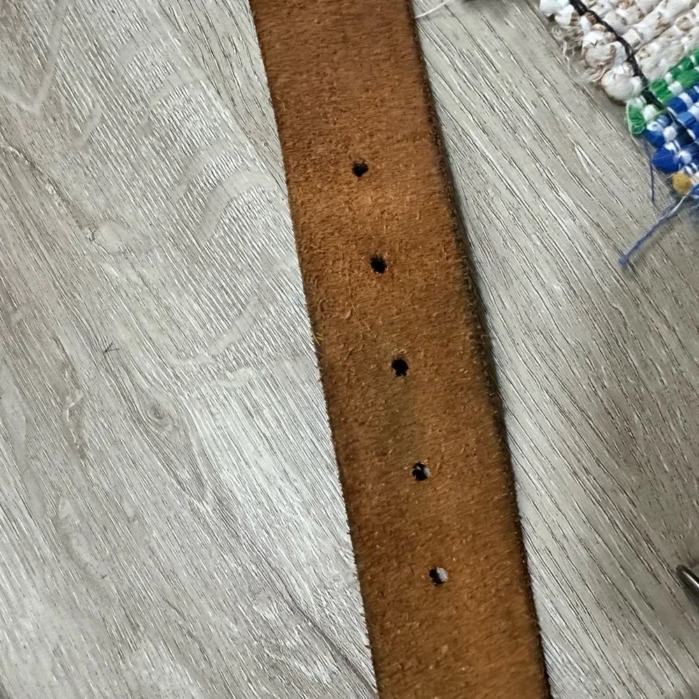 Mossimo Supply Co. Brown Geometric Belt Southwestern Tooled S